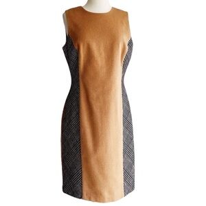 J. McLaughlin Beatrix Dress NWT Two-Toned Cashmere Wool Blend Shift Dress Size 8